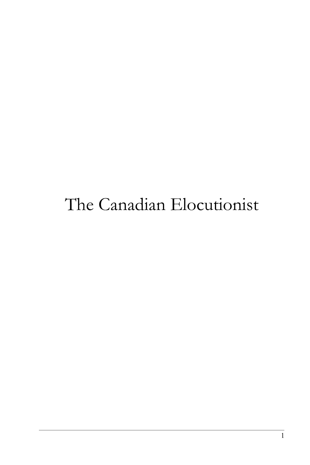 The Canadian Elocutionist