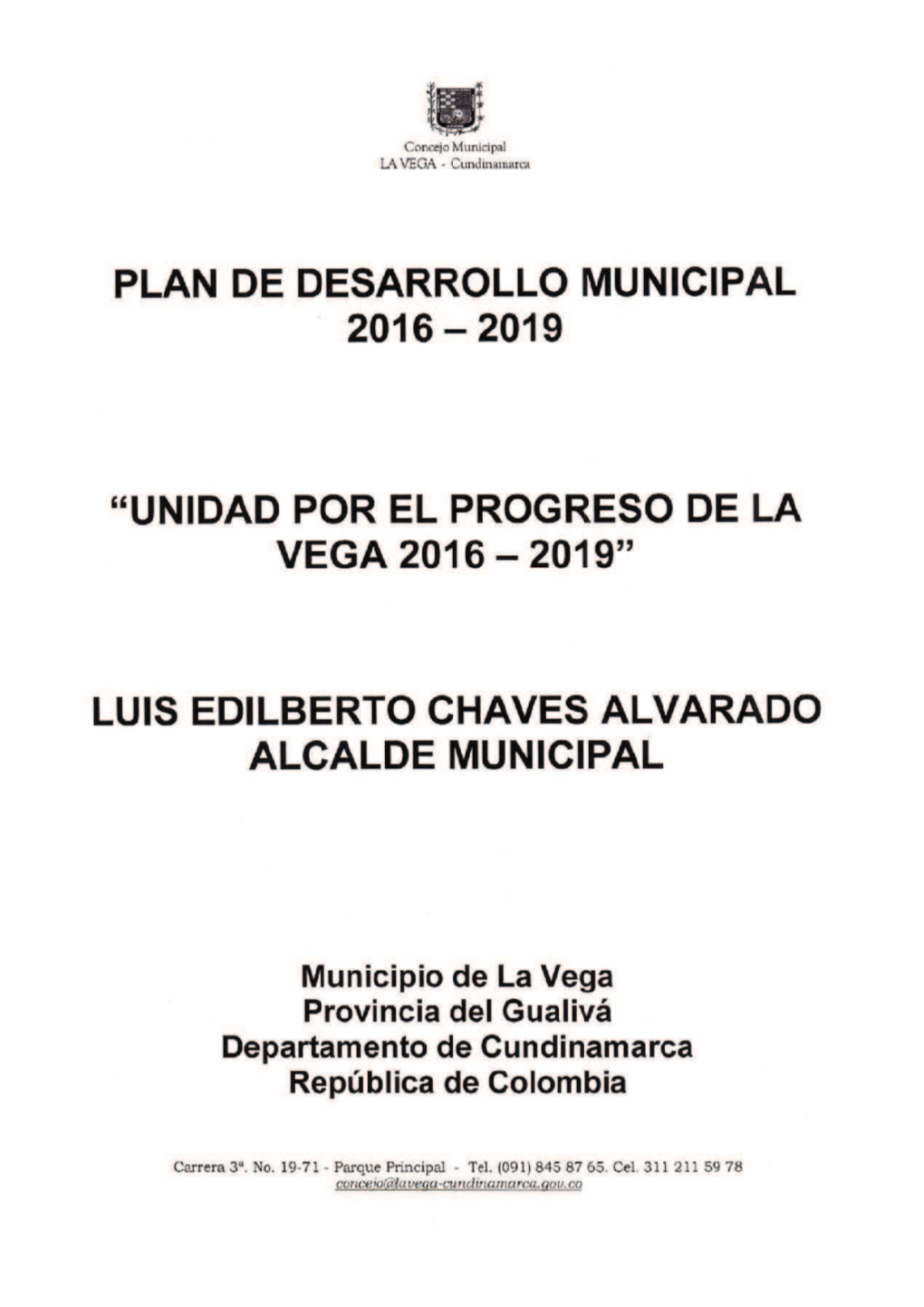 Plan De Desarrollo 2016-2019