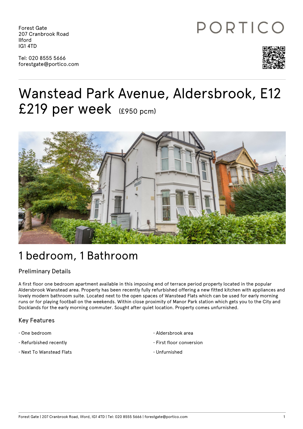 Wanstead Park Avenue, Aldersbrook, E12 £219 Per Week