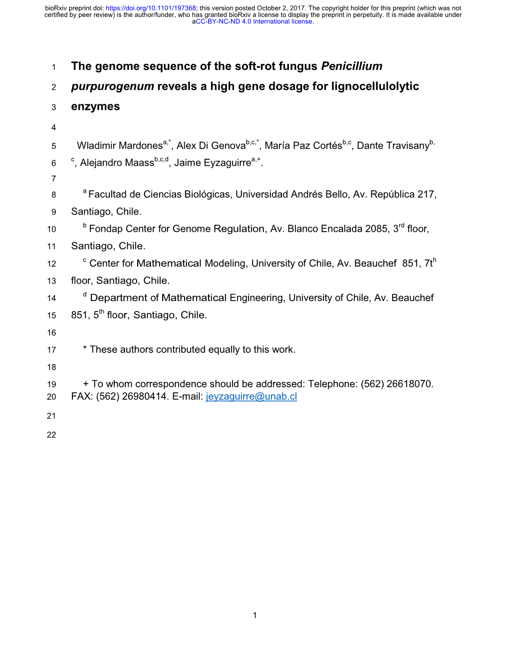 The Genome Sequence of the Soft-Rot Fungus Penicillium