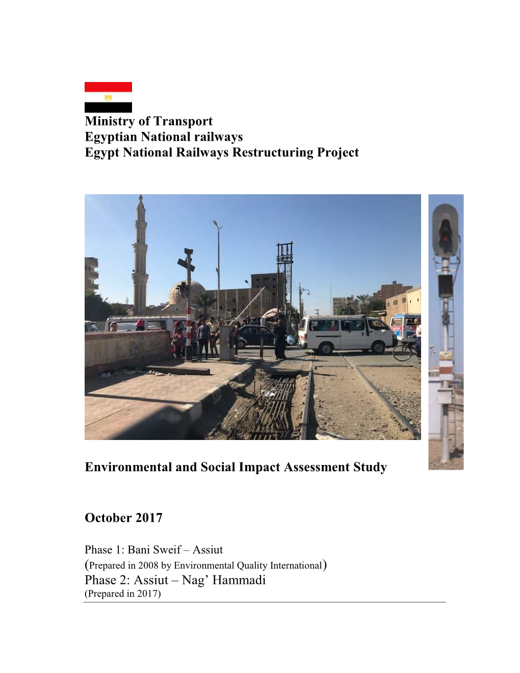 Ministry of Transport Egyptian National Railways Egypt National Railways Restructuring Project