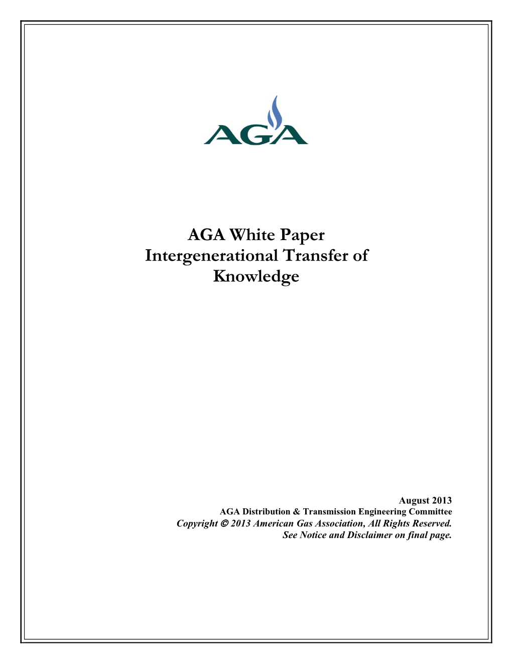 AGA White Paper Intergenerational Transfer of Knowledge
