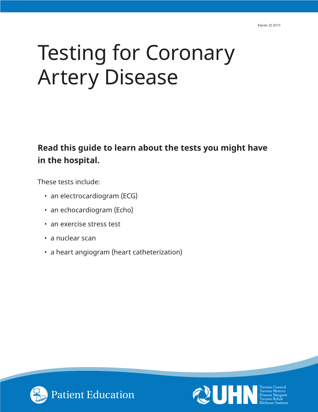 Testing for Coronary Artery Disease