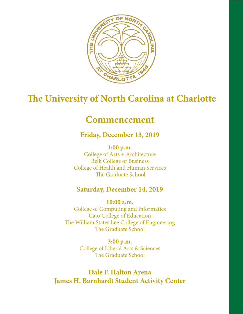 The University of North Carolina at Charlotte Commencement