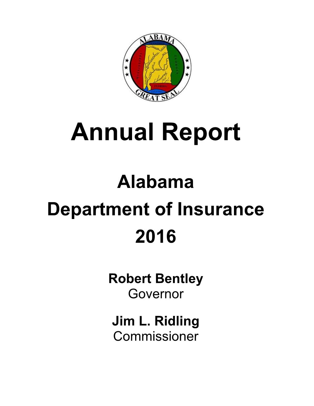 2016 Annual Report of the Alabama Department of Insurance