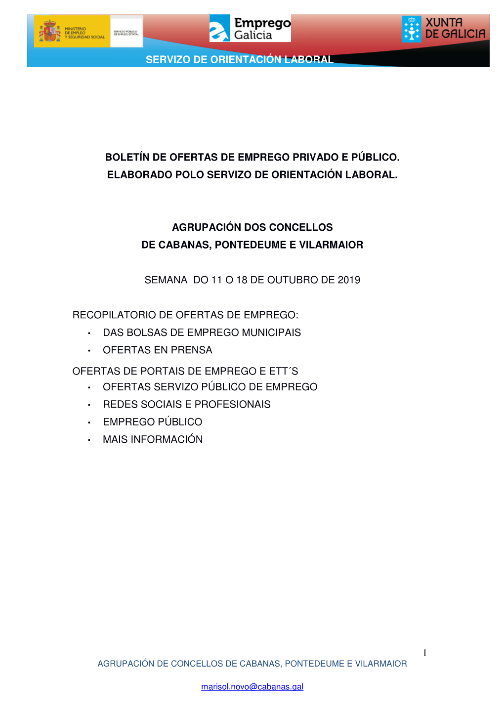 Boletin De Ofertas De Emprego