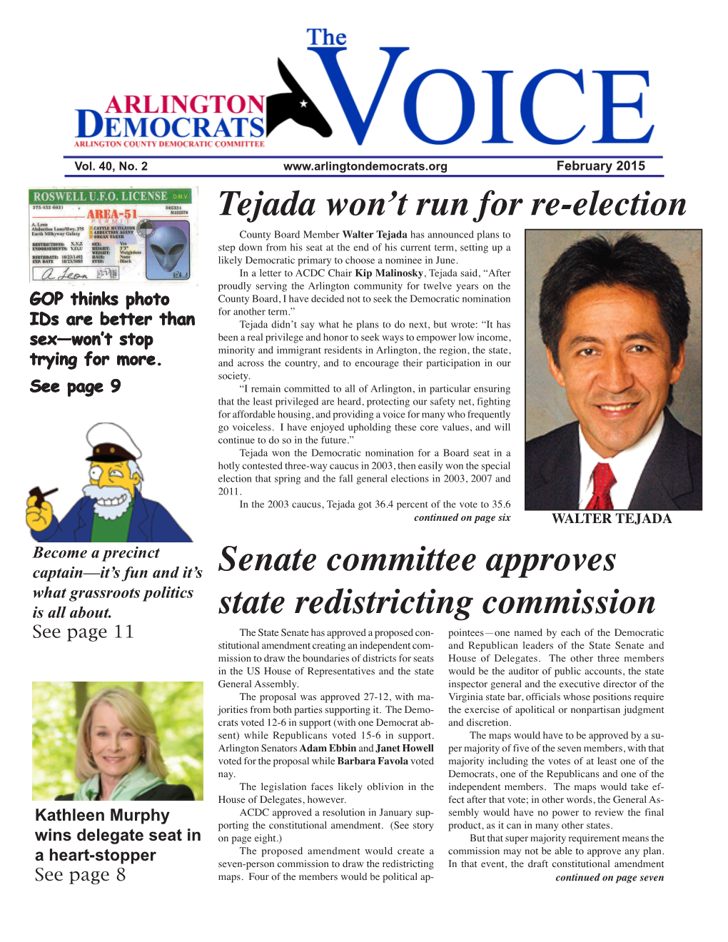 Tejada Won't Run for Re-Election Senate Committee Approves State
