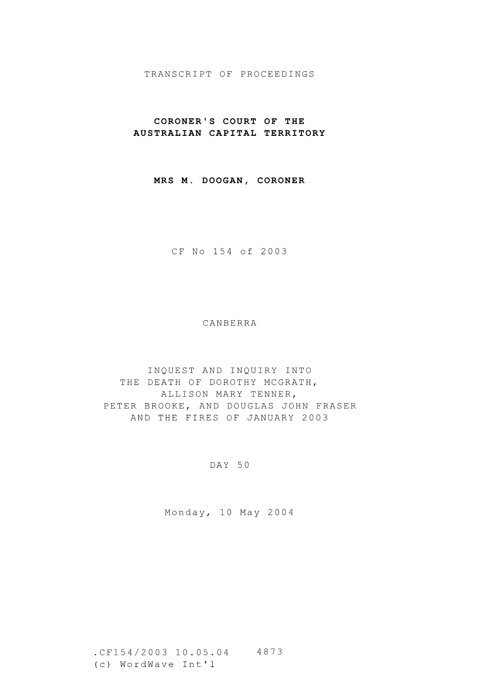 4873 Transcript of Proceedings Coroner's