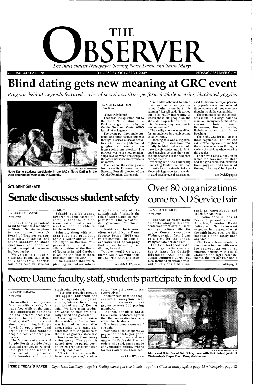 Blind Dating Gets New Meaning at GRC Event Senate Discusses