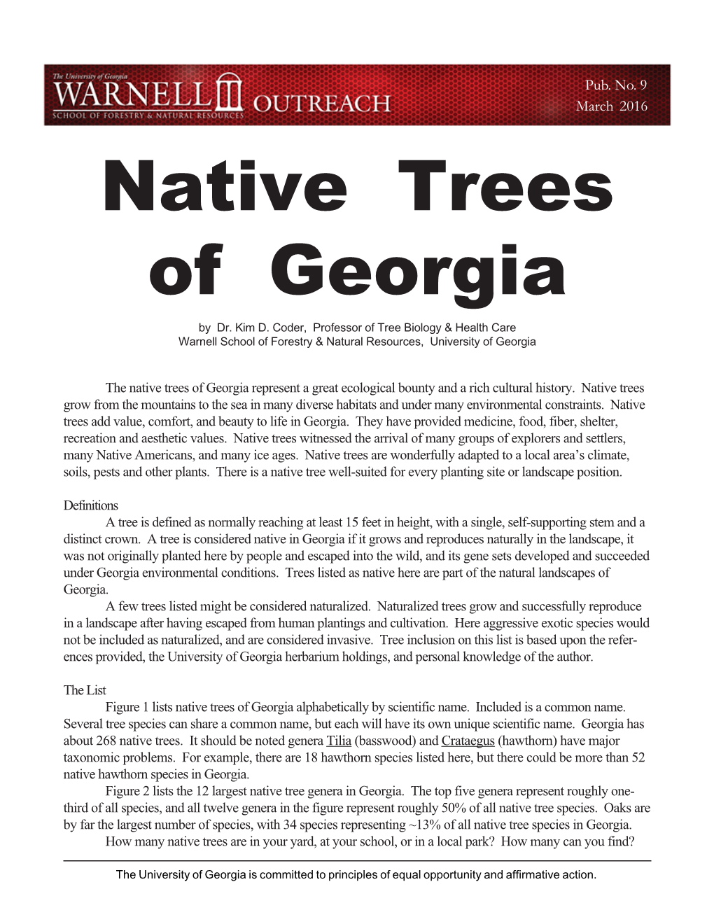 Native Trees of Georgia Pub10-5