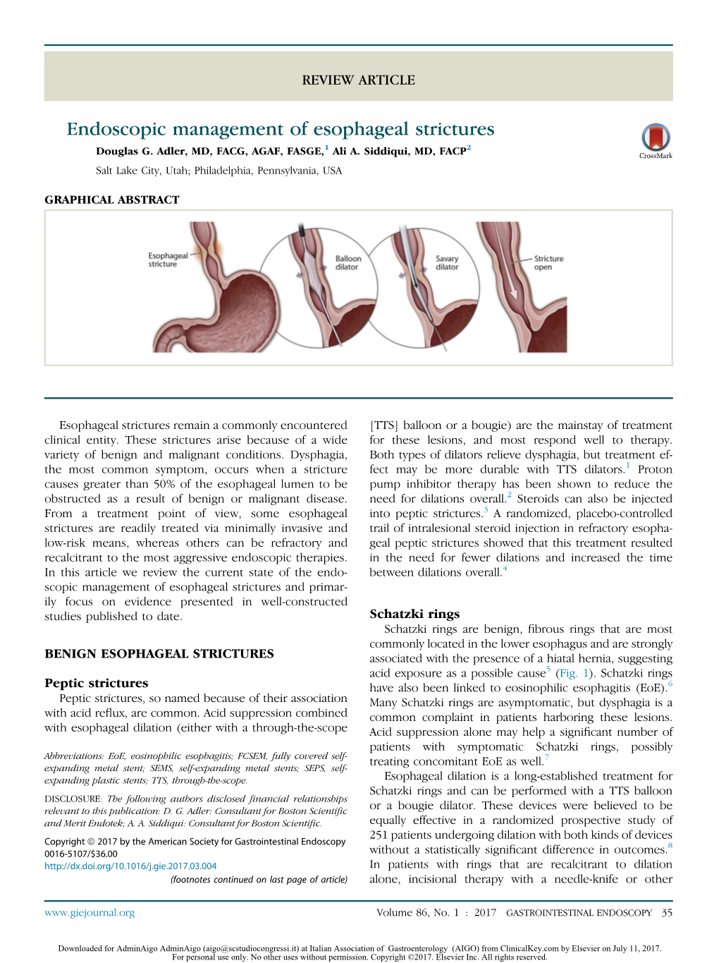 Endoscopic Management of Esophageal Strictures Douglas G