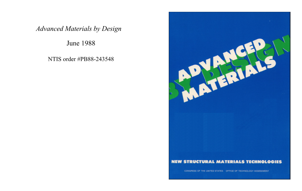 Advanced Materials by Design (June 1988)