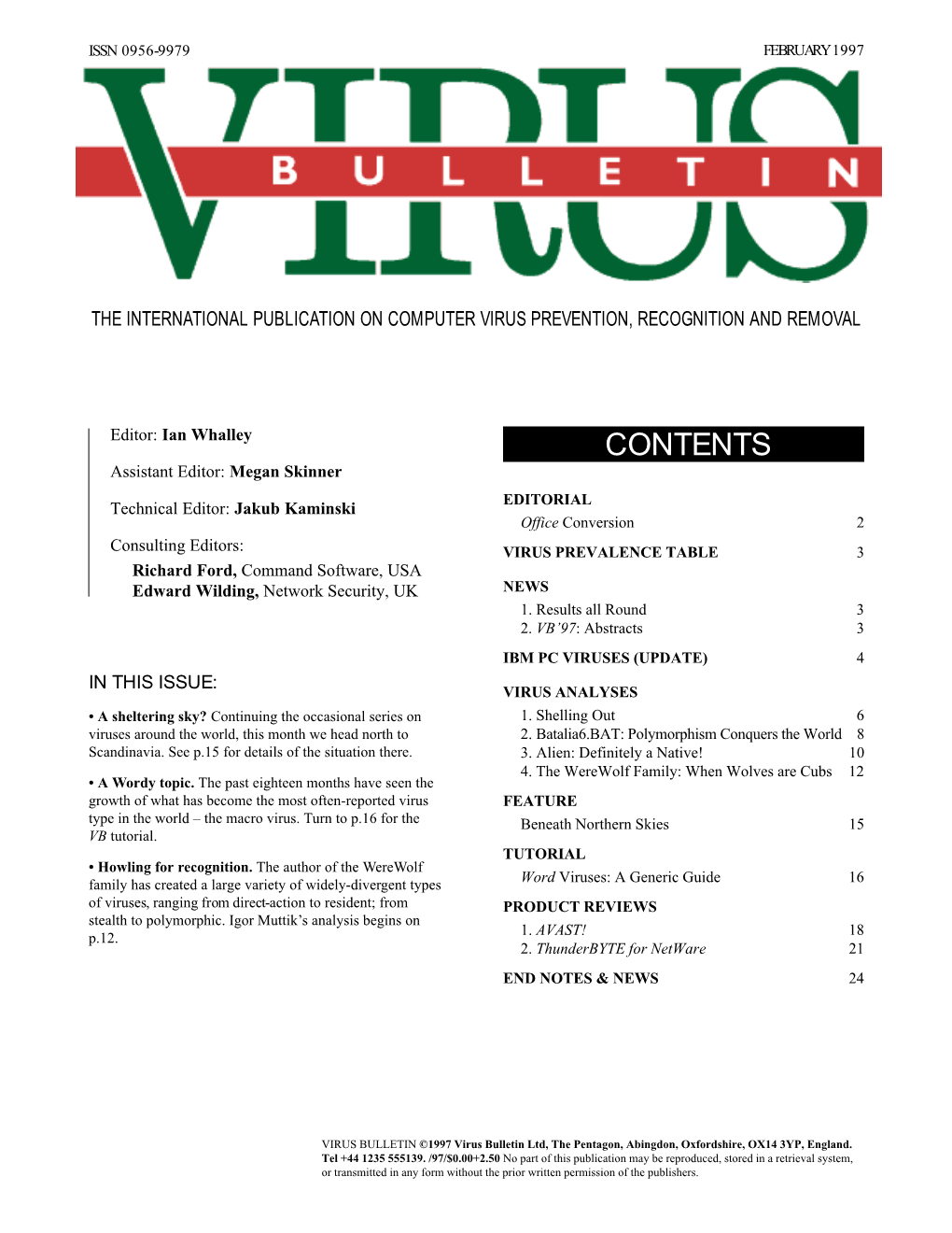 Virus Bulletin, February 1997