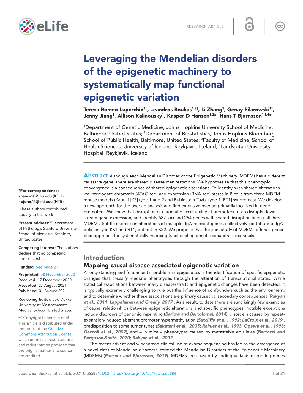 Leveraging the Mendelian Disorders of the Epigenetic Machinery