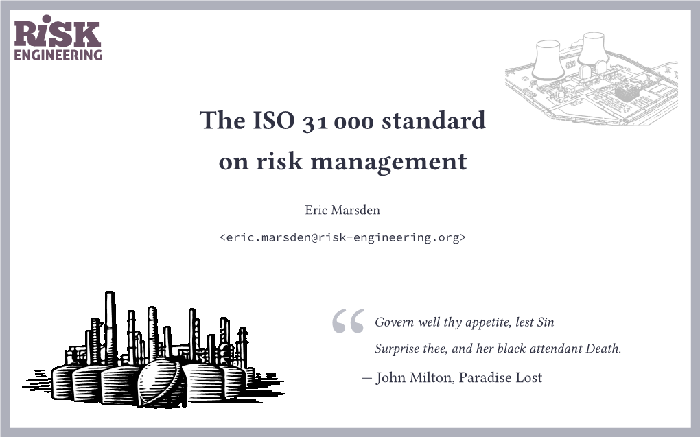 The ISO 31000 Standard