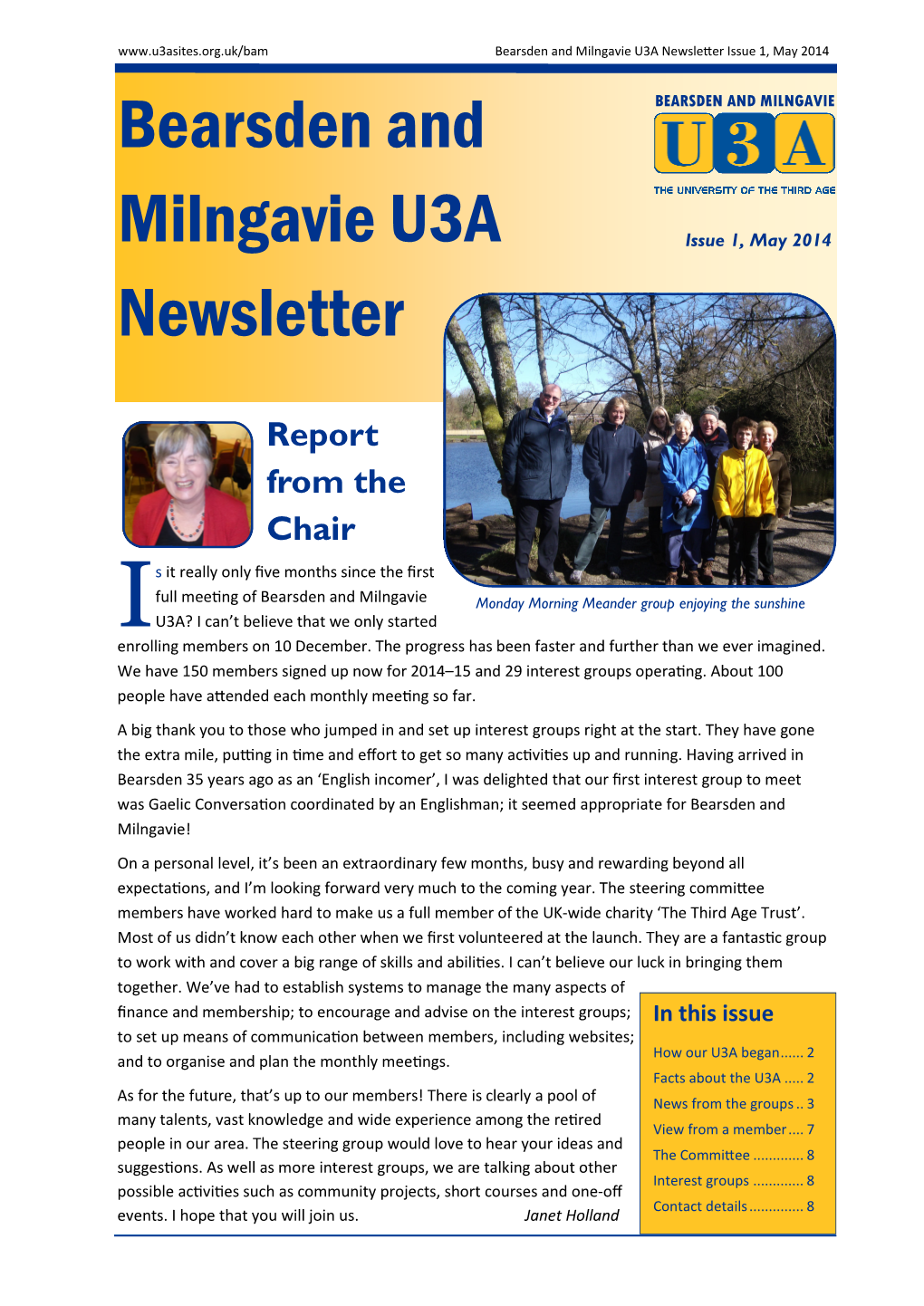 Bearsden and Milngavie U3A Newsletter 1