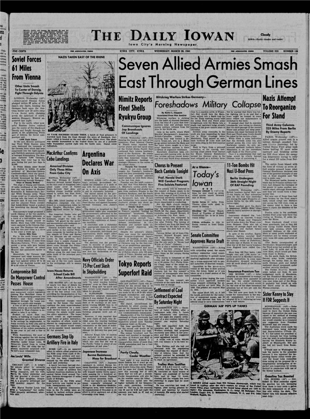 Daily Iowan (Iowa City, Iowa), 1945-03-28
