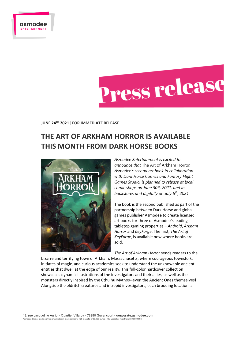 The Art of Arkham Horror Is Available This Month from Dark Horse Books