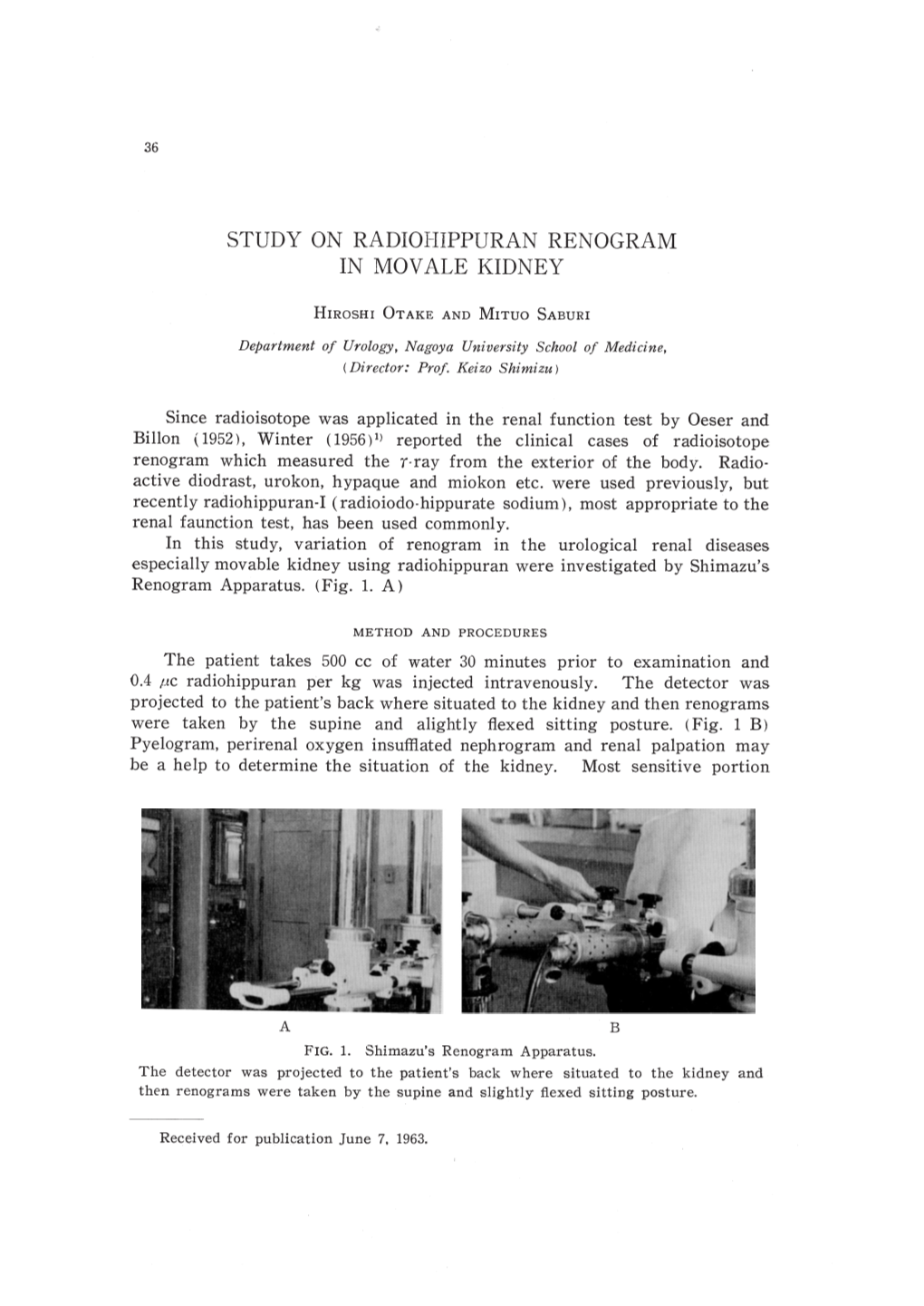 Study on Radioi-Iippuran Renogram in Mov Ale Kidney