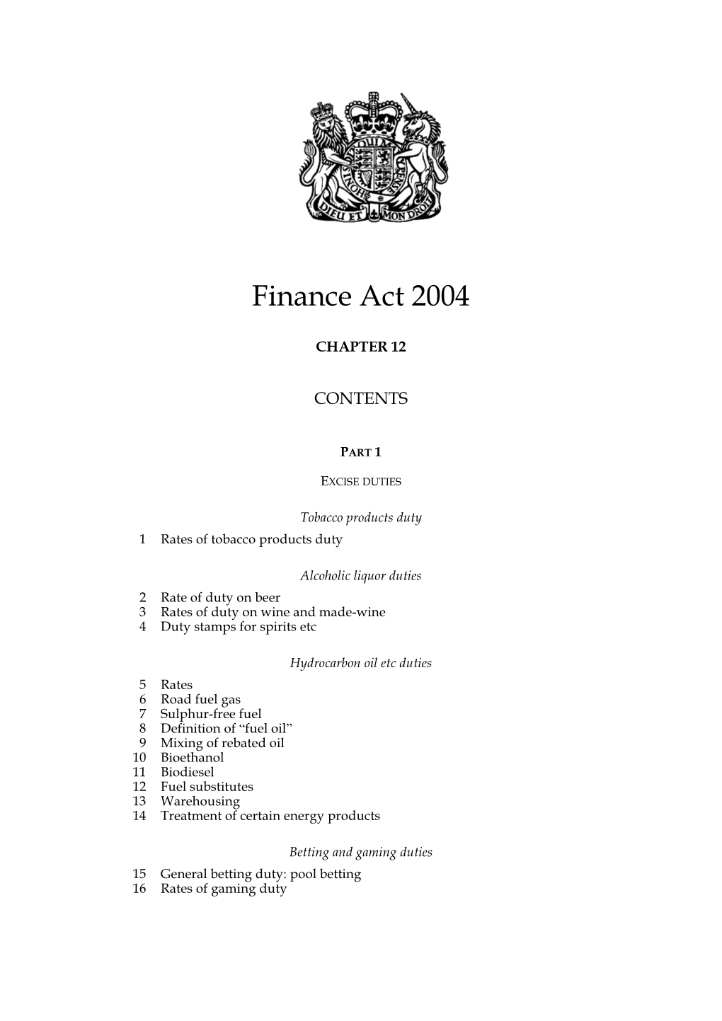 Finance Act 2004