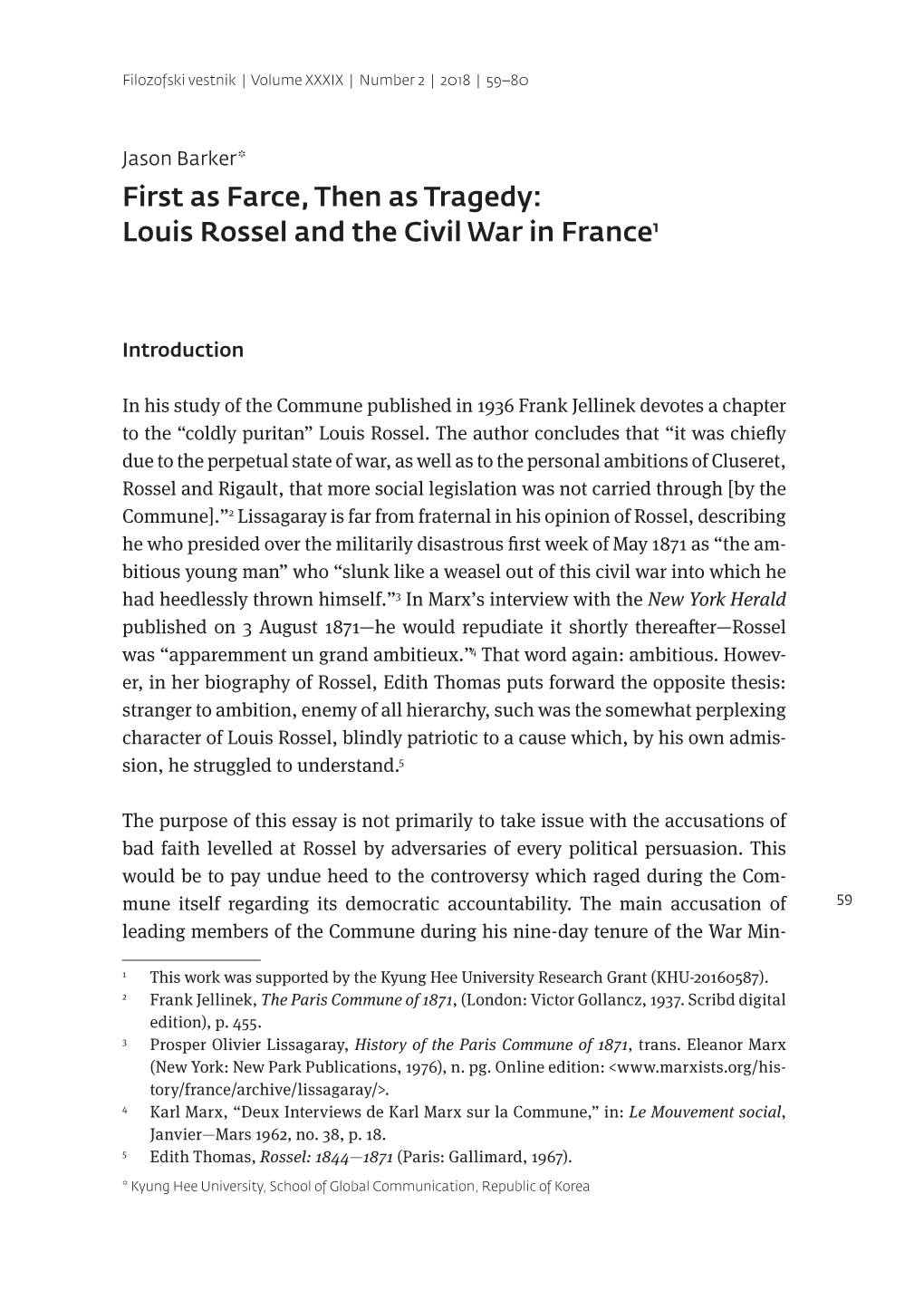 Louis Rossel and the Civil War in France1