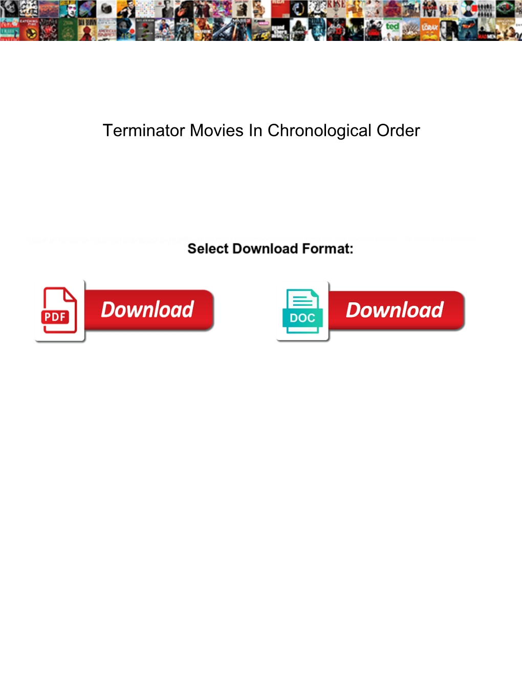 Terminator Movies in Chronological Order