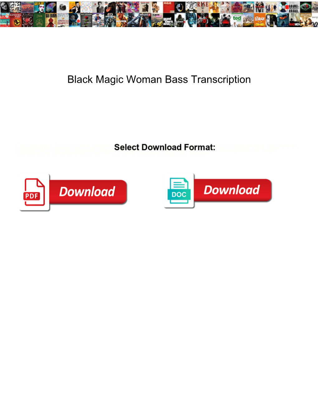 Black Magic Woman Bass Transcription