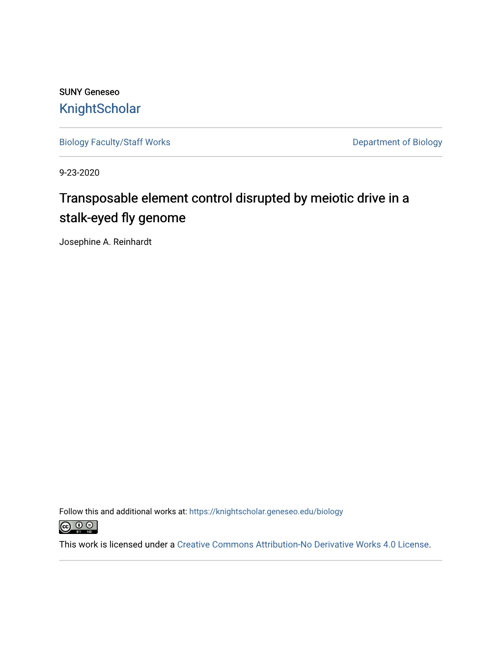 Transposable Element Control Disrupted by Meiotic Drive in a Stalk-Eyed Fly Genome