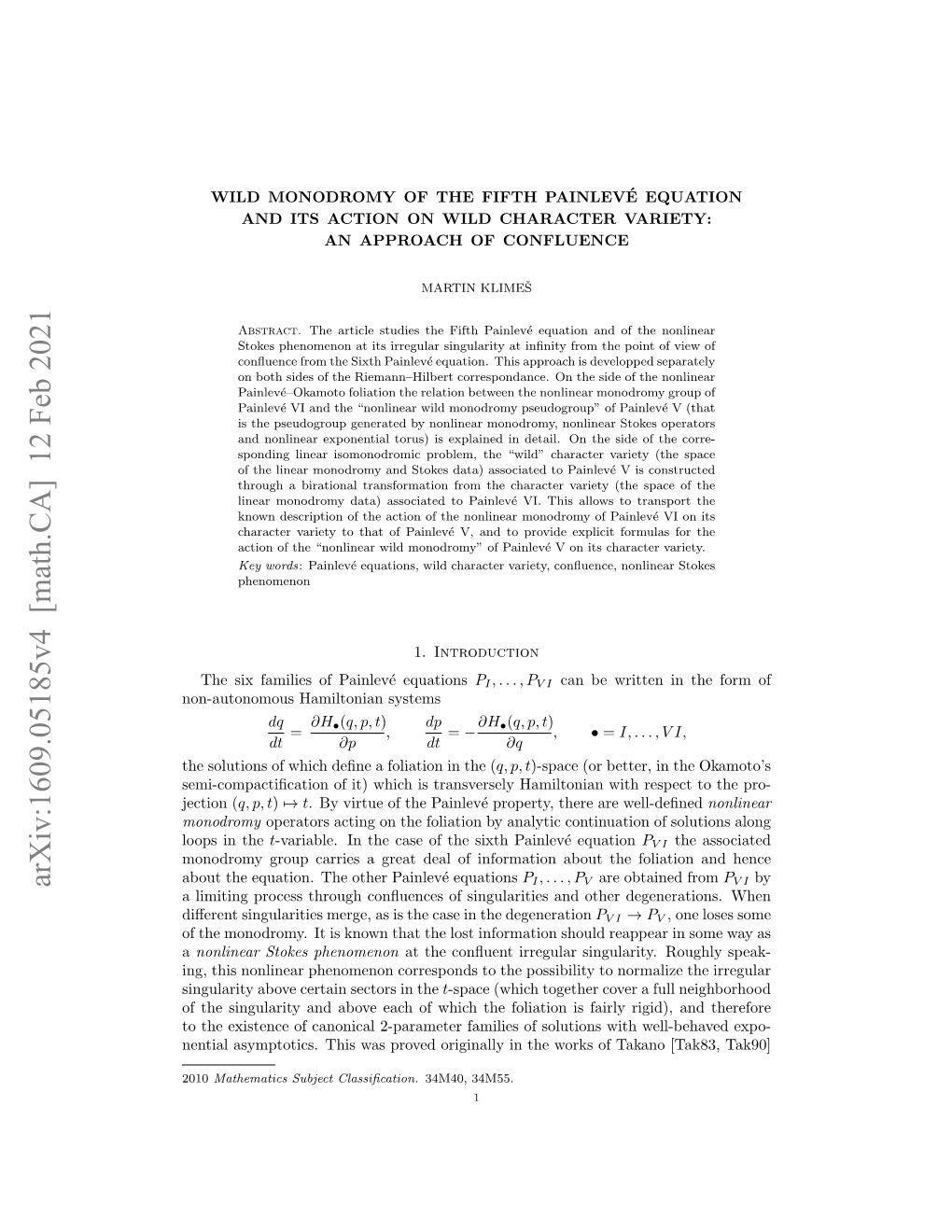 The Wild Monodromy of the Fifth Painlev\'E Equation and Its Action