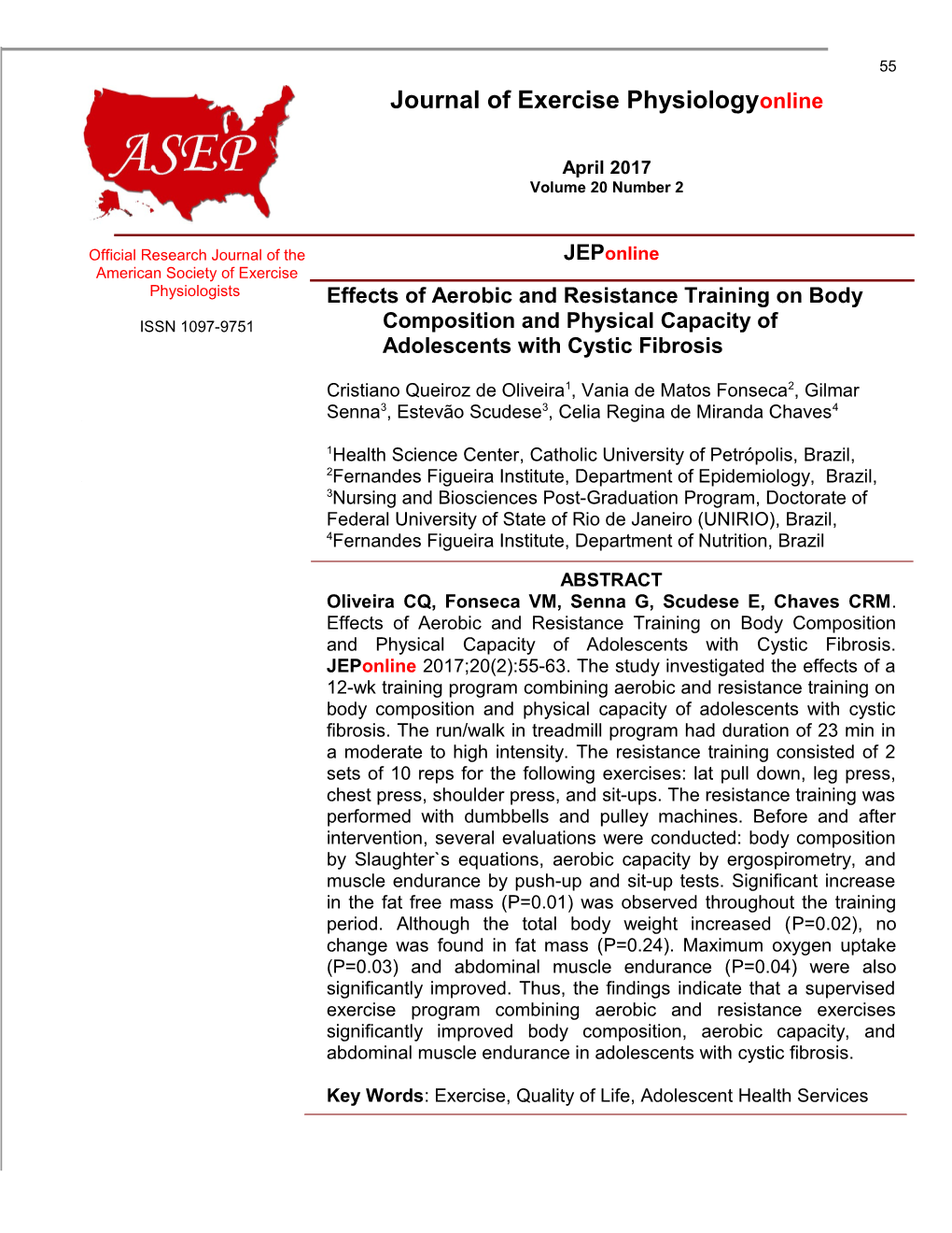 Effects of Aerobic and Resistance Training on Body Composition and Physical Capacity Of