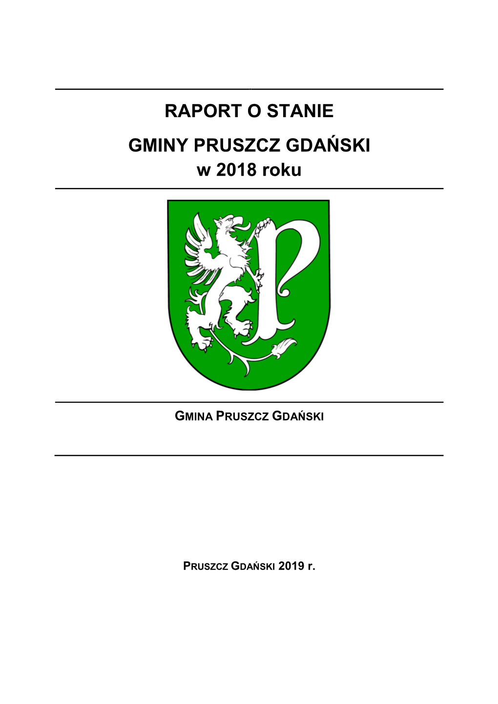 Raport O Stanie Gminy Pruszcz Gdanski 2018