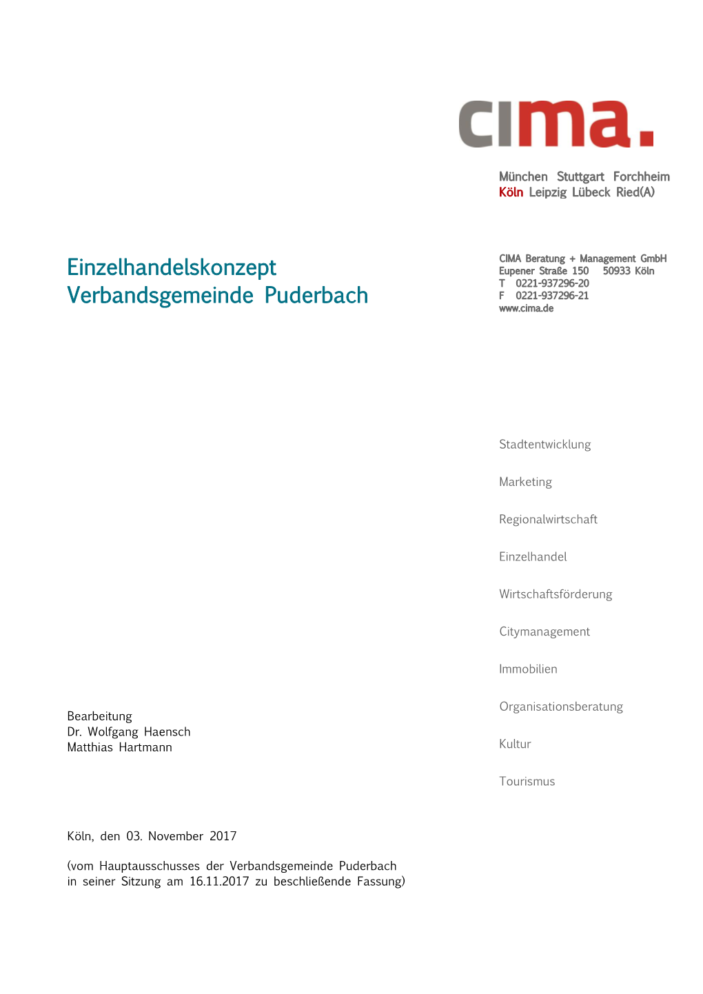 Einzelhandelskonzept Verbandsgemeinde Puderbach