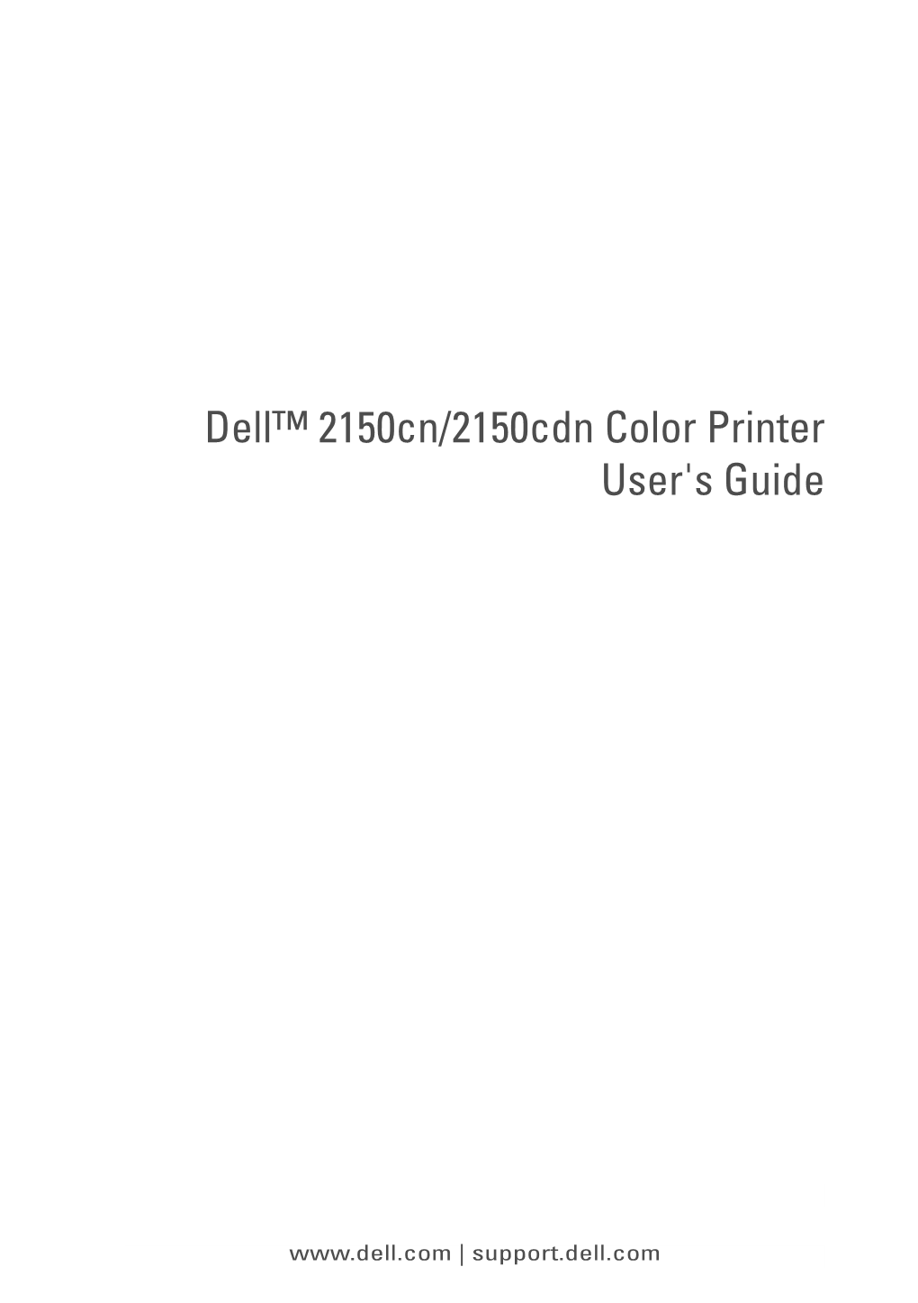 Dell™ 2150Cn/2150Cdn Color Printer User's Guide
