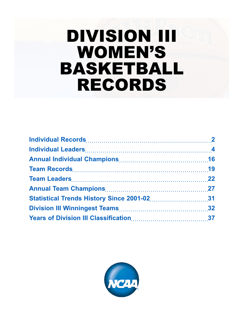 Division Iii Women's Basketball Records