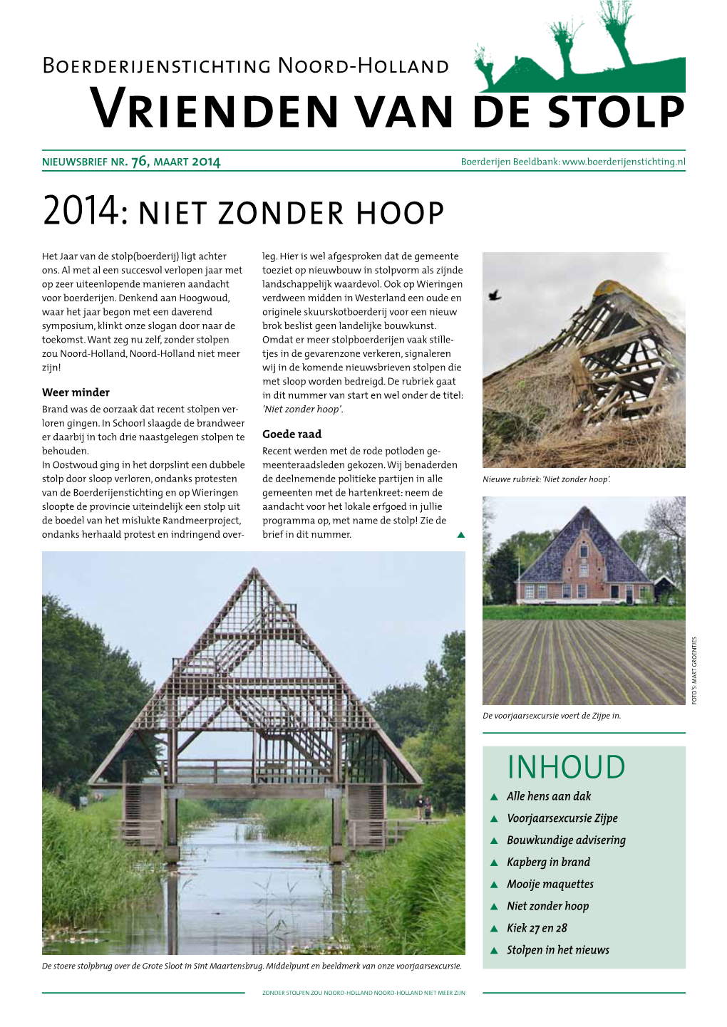 Boerderijenstichting Noord-Holland Vrienden Van De Stolp Nieuwsbrief Nr