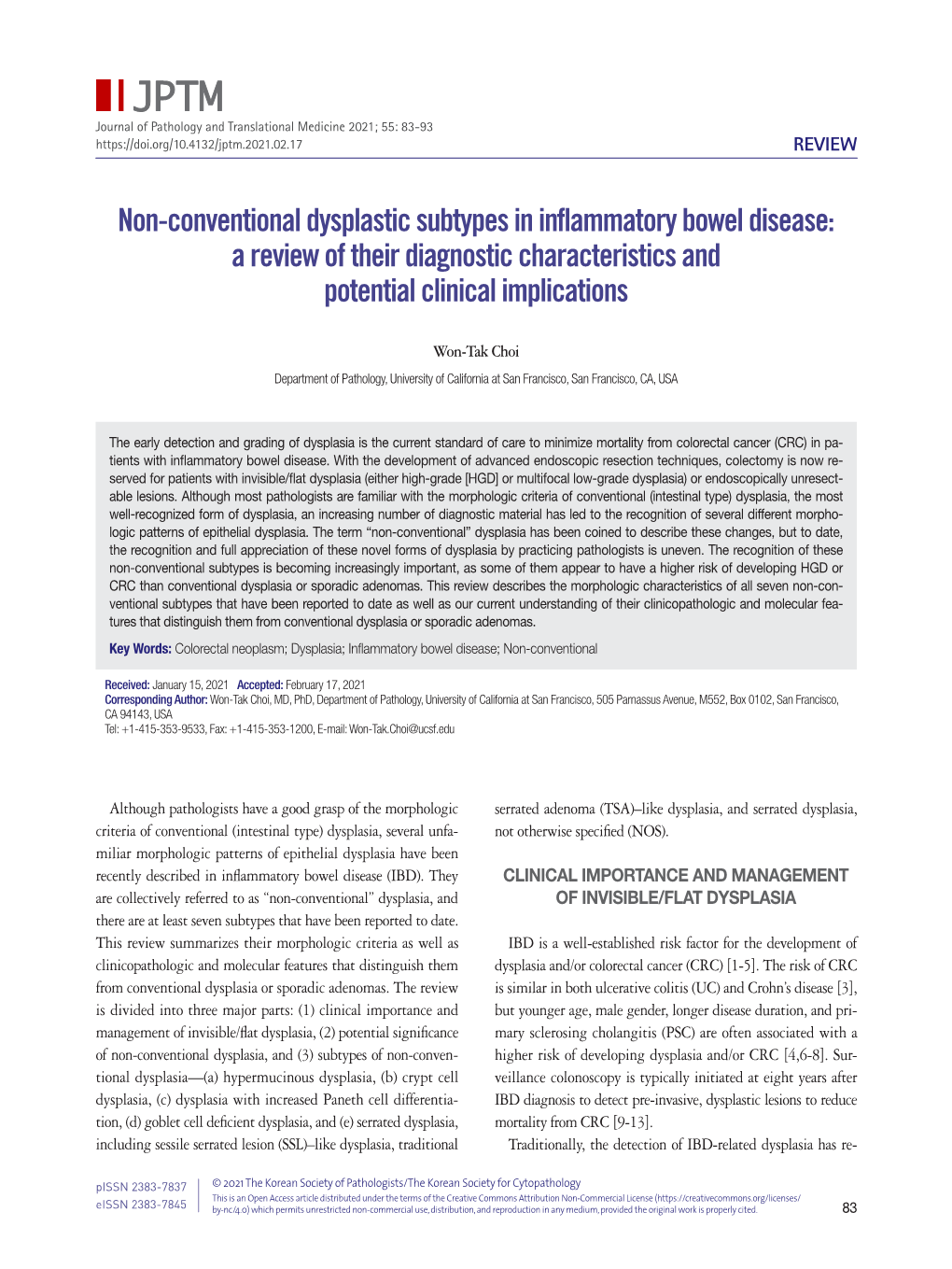 Non-Conventional Dysplastic Subtypes in Inflammatory Bowel Disease: a Review of Their Diagnostic Characteristics and Potential Clinical Implications
