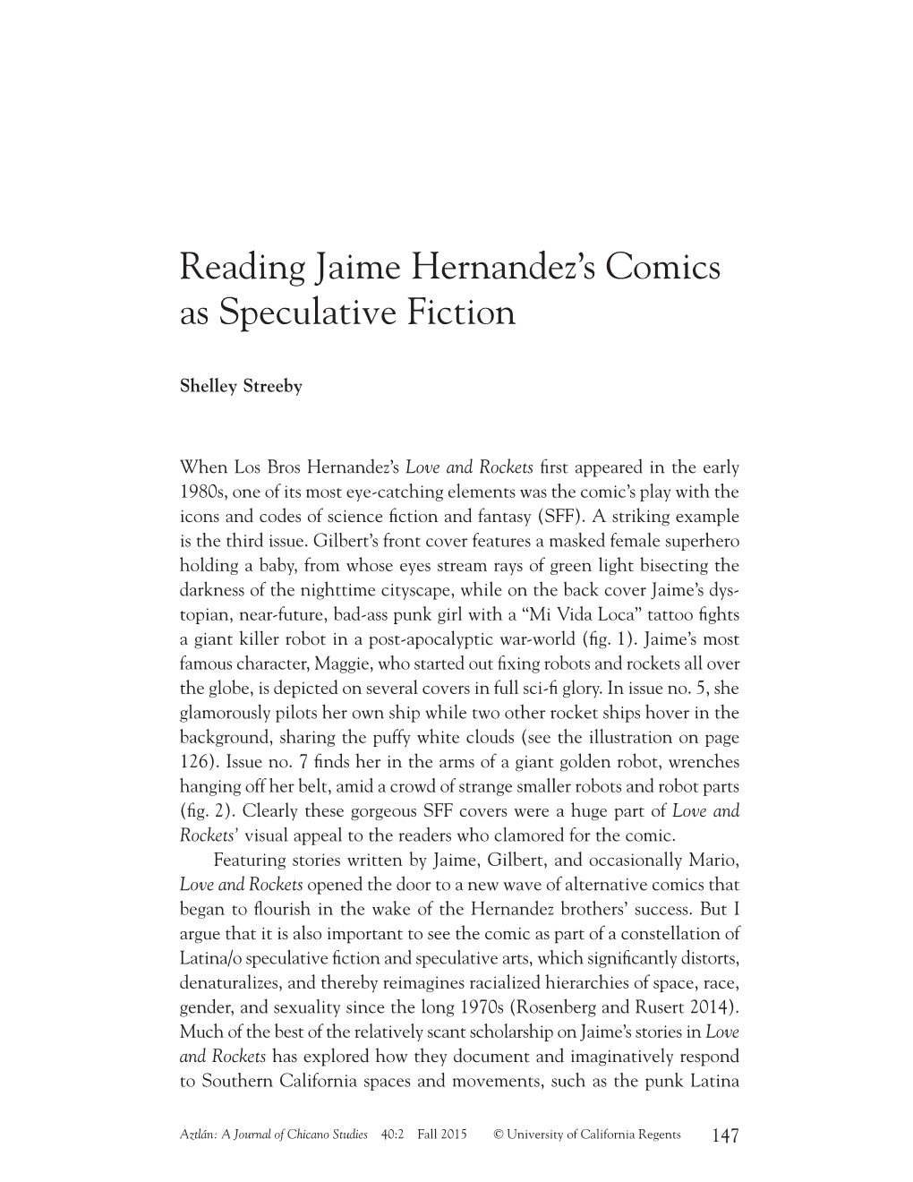 Reading Jaime Hernandez's Comics As Speculative Fiction