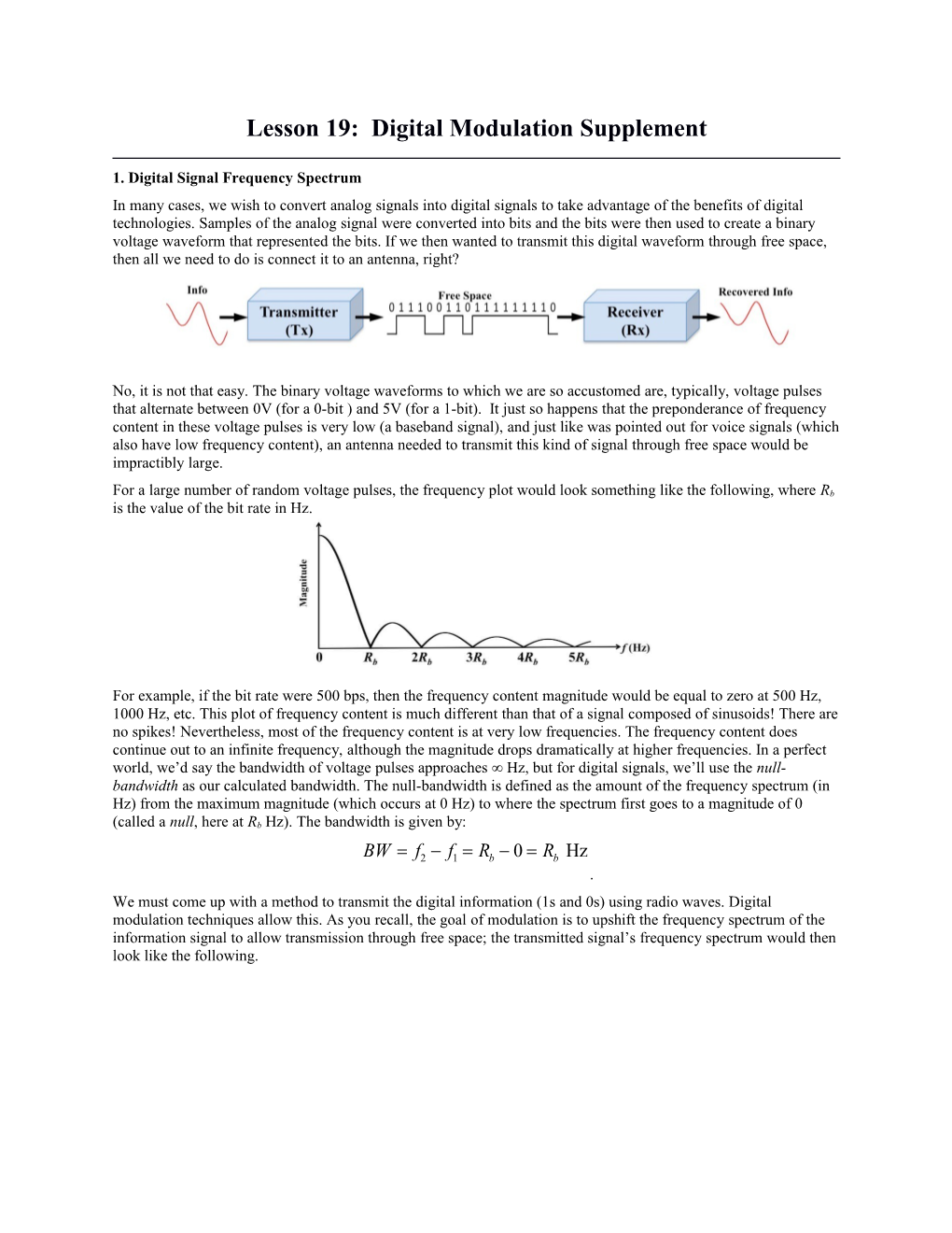 Lesson 19: Digital Modulation Supplement