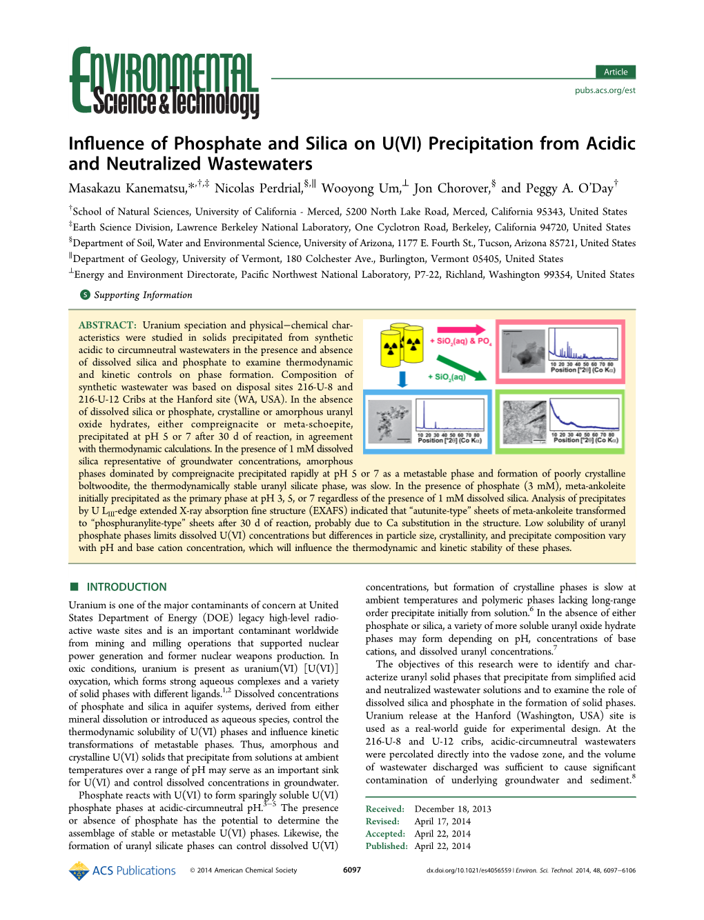 Influence of Phosphate and Silica on U(VI)