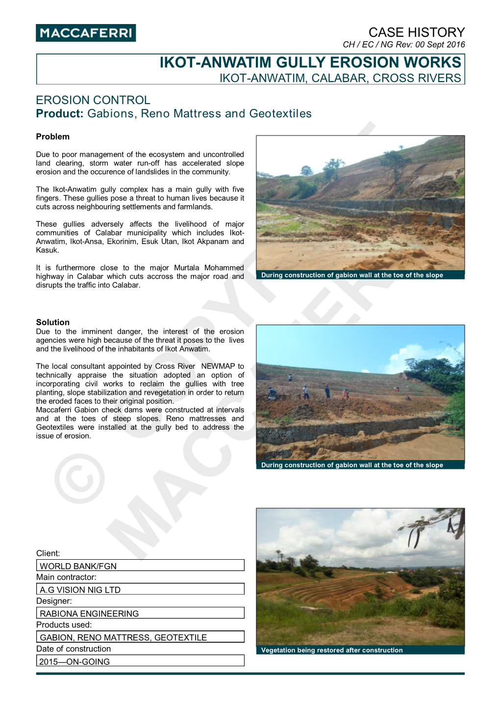 CH-EC-NG-Ikot Anwatim Gully Erosion Works