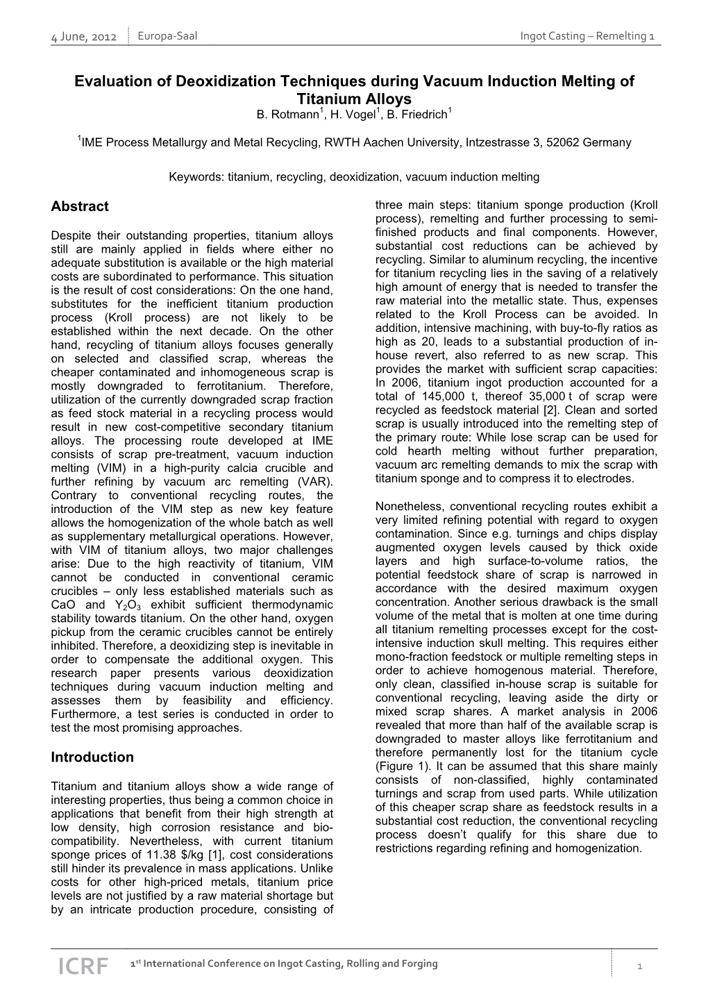 Evaluation of Deoxidization Techniques During Vacuum Induction Melting of Titanium Alloys B