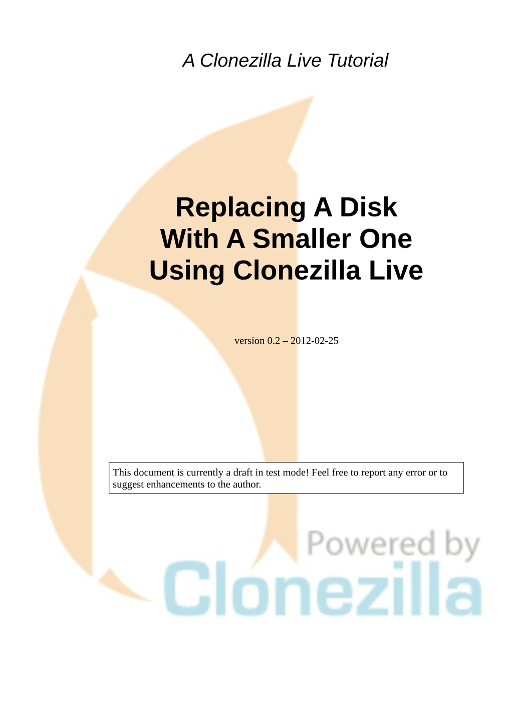 Replacing a Disk with a Smaller One Using Clonezilla Live