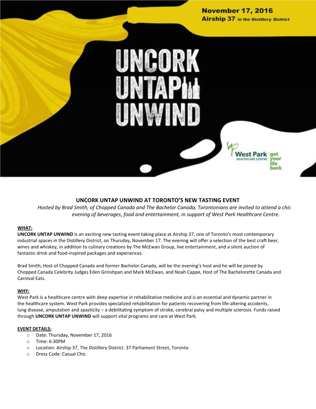 Uncork Untap Unwind at Toronto's New Tasting Event