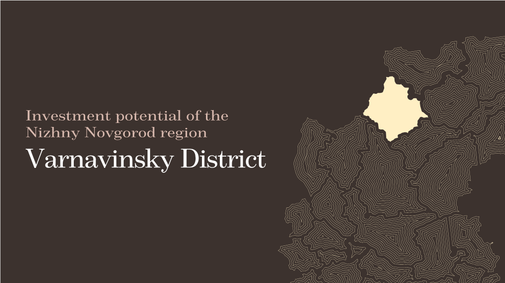 Investment Potential of the Nizhny Novgorod Region Varnavinsky District Overview