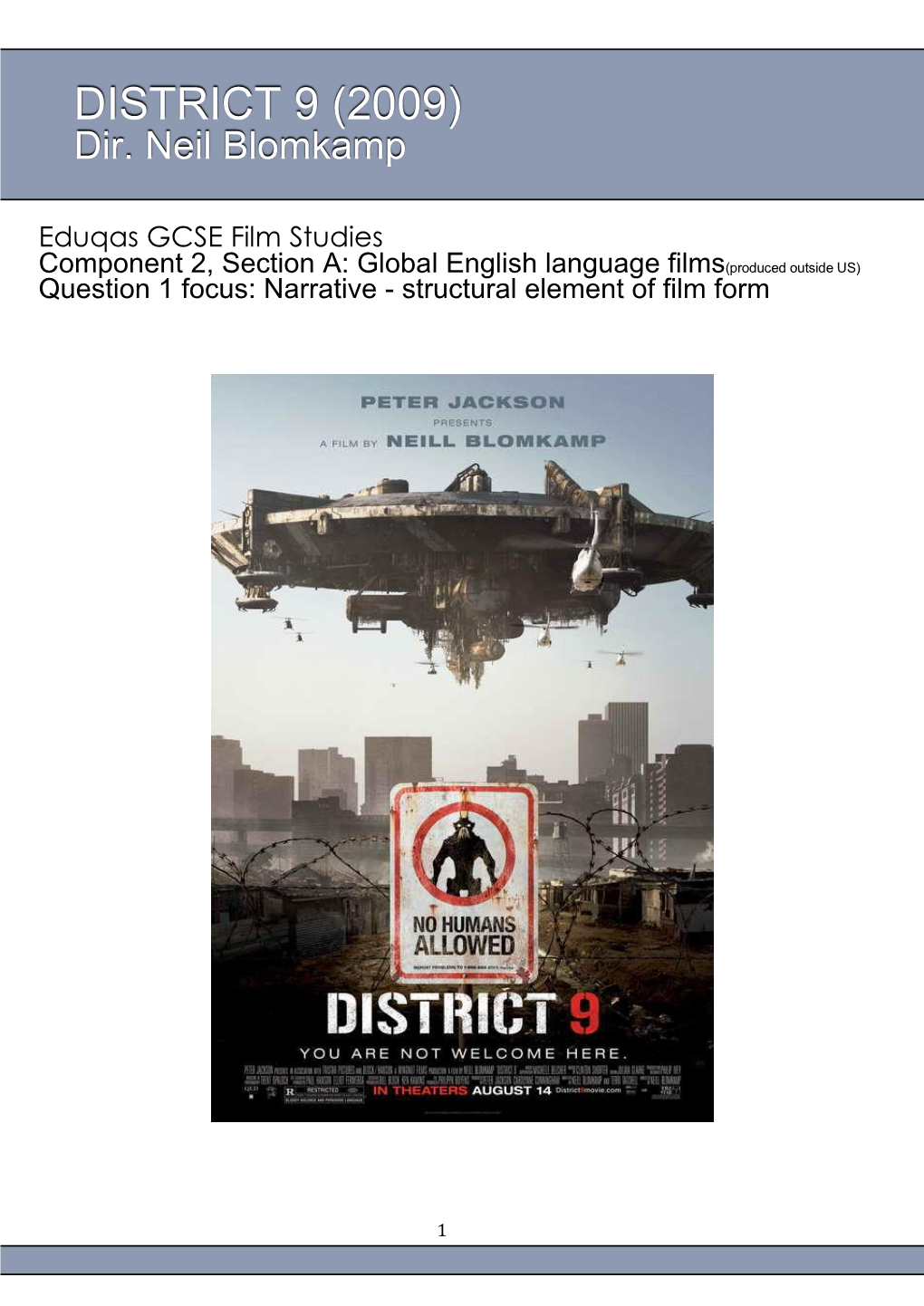 DISTRICT 9 (2009) Dir