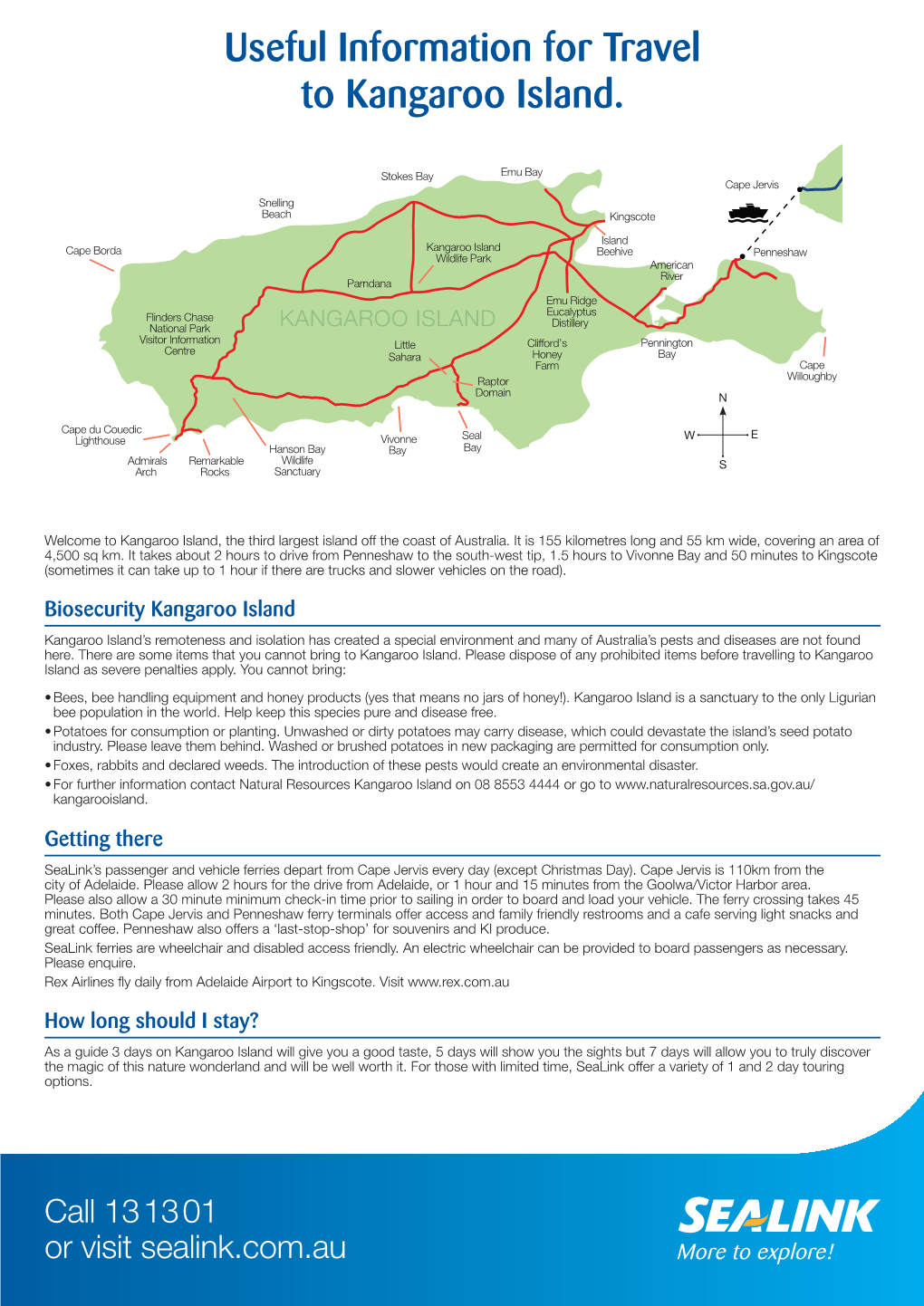 Useful Information for Travel to Kangaroo Island