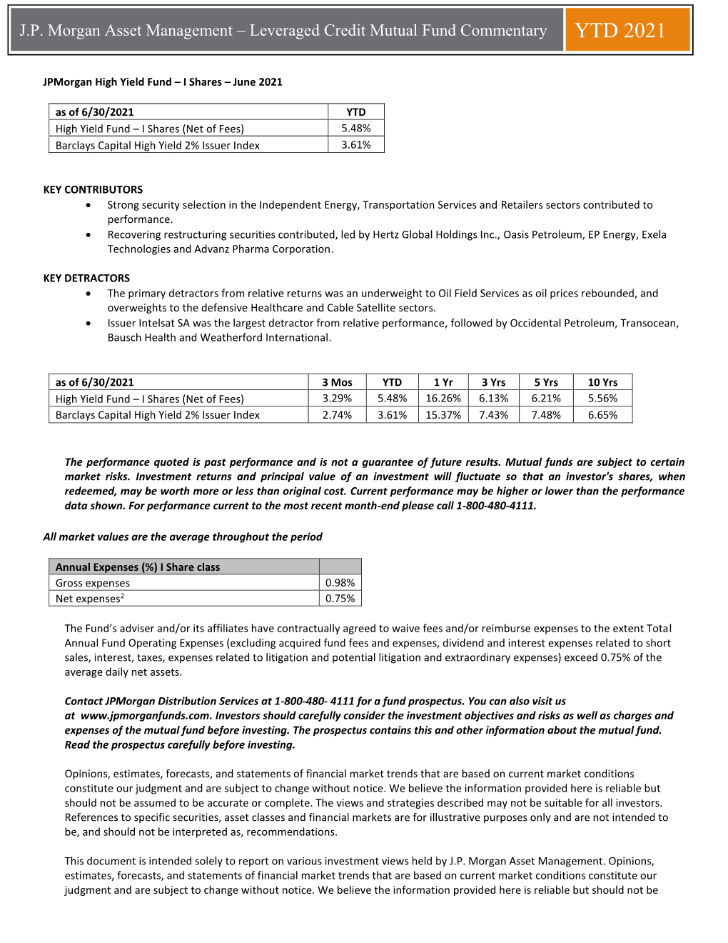 TYD Leveraged Credit Mutual Fund Commentary