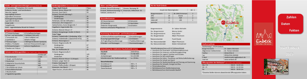 Zahlen Daten Fakten Stadt Einbeck 2019