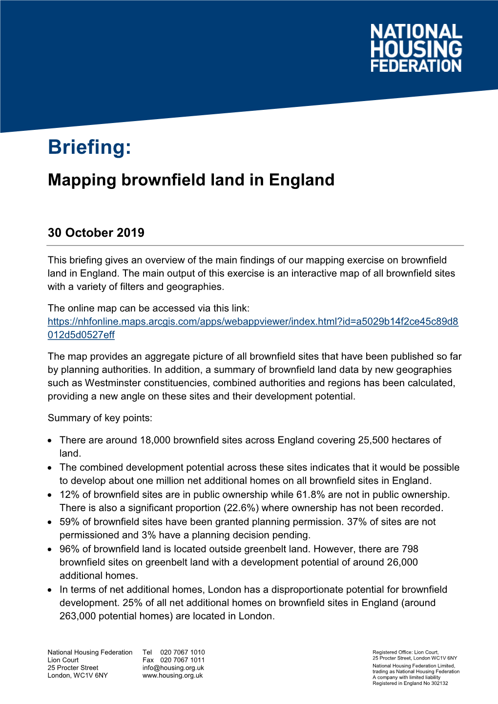 Briefing: Mapping Brownfield Land in England
