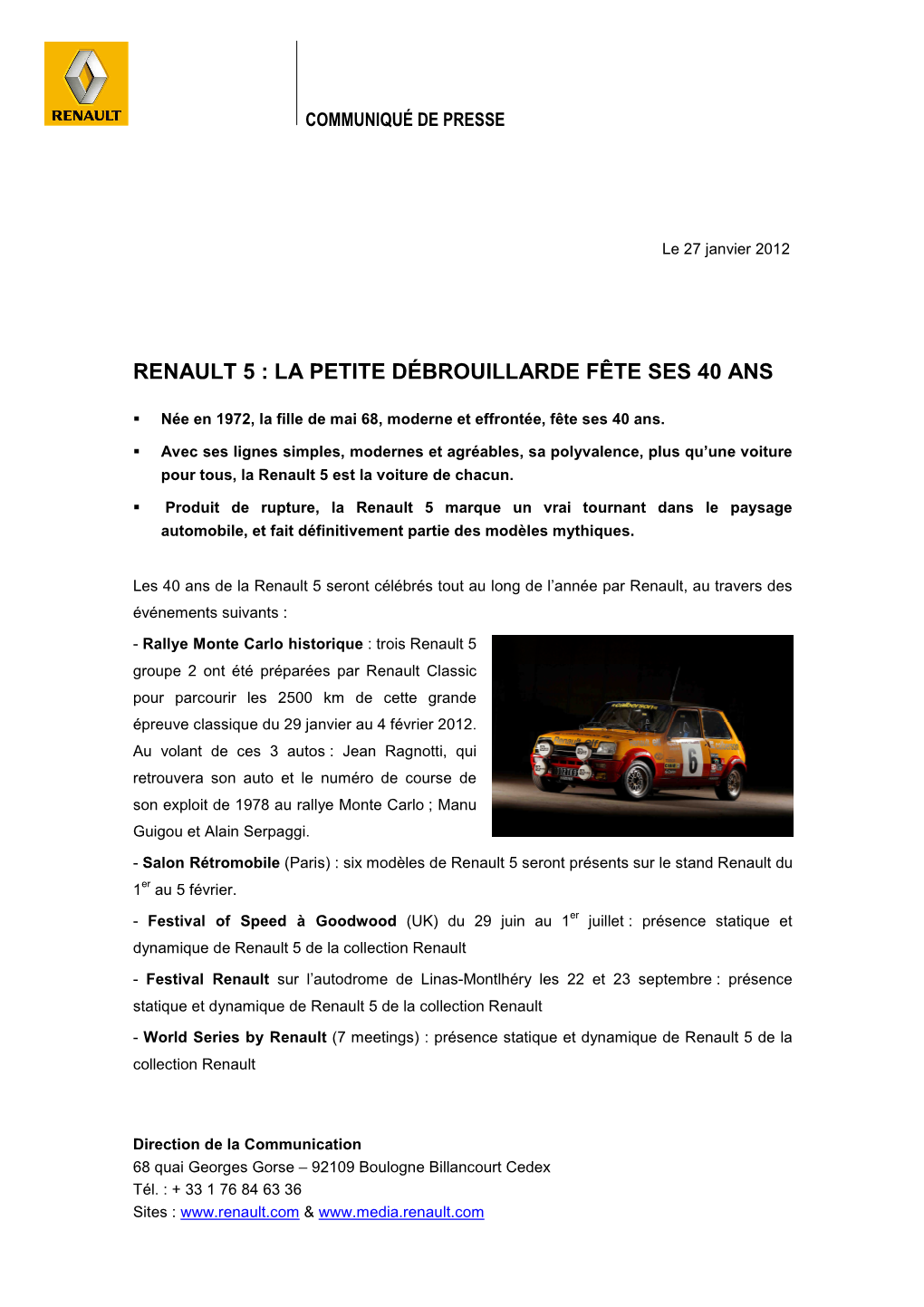 Quarante Ans De Renault 5 FR